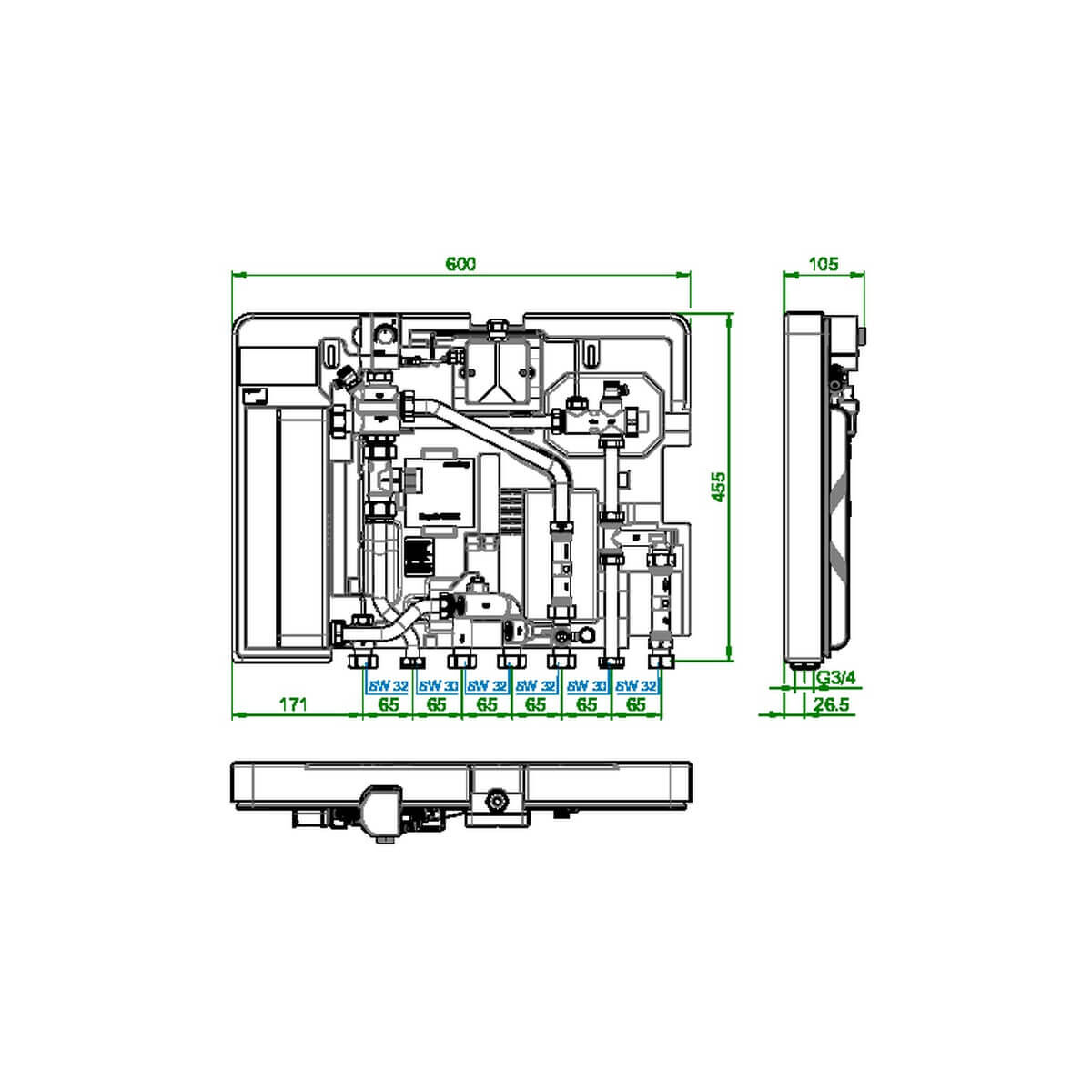 Oventrop Wohnungsstation Regudis W-HTE Leistungsbereich 2 max 18 l/min
