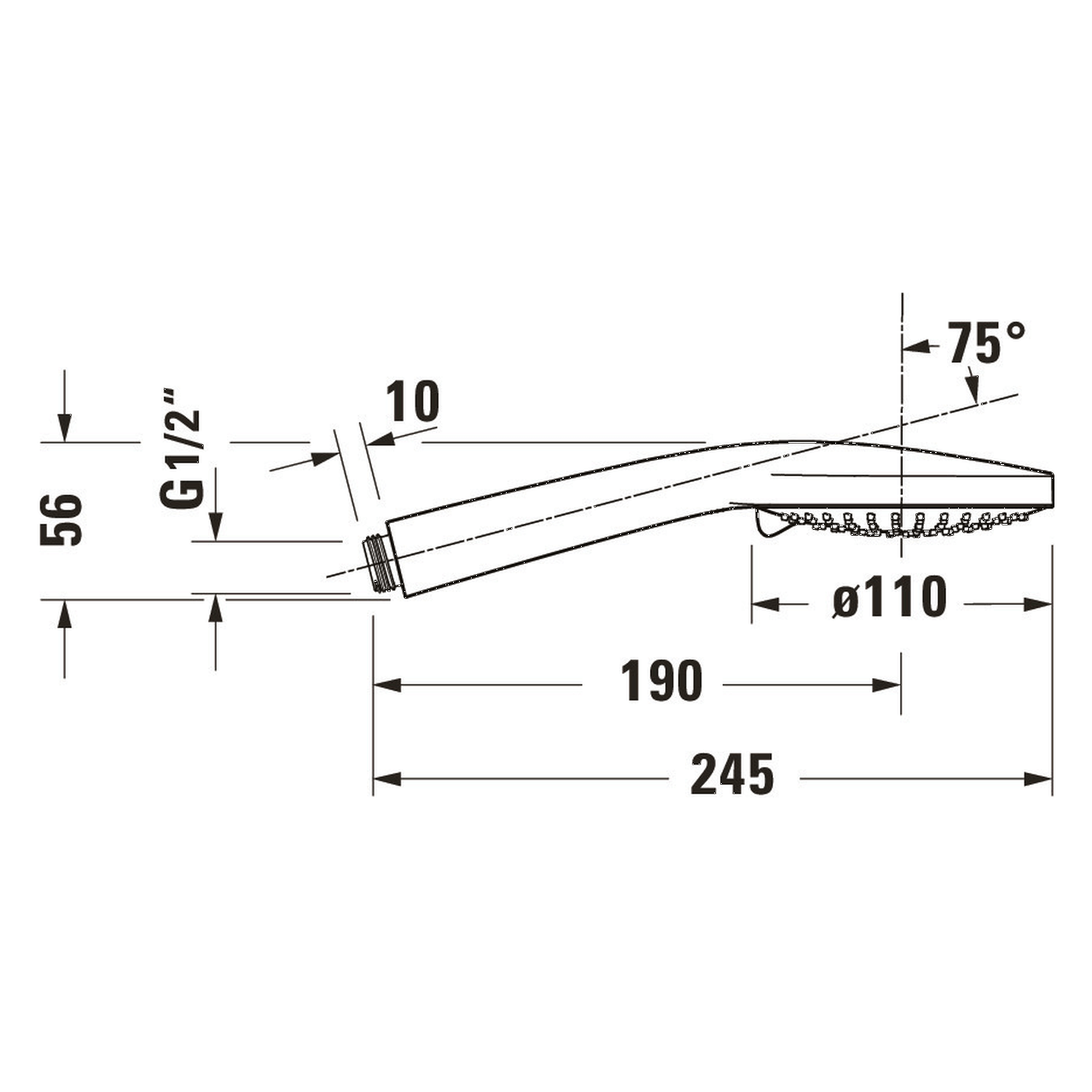 Duravit Handbrause 3jet 110 Chrom 245 mm