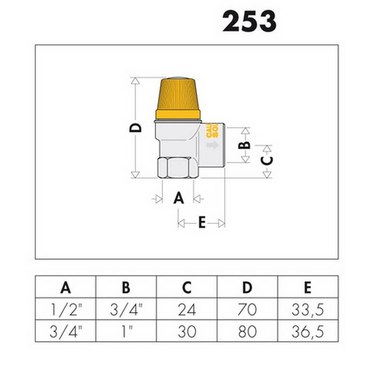 Caleffi Sicherheitsventil 10 bar 1/2" IGx3/4" IG für Solaranlage verchromt