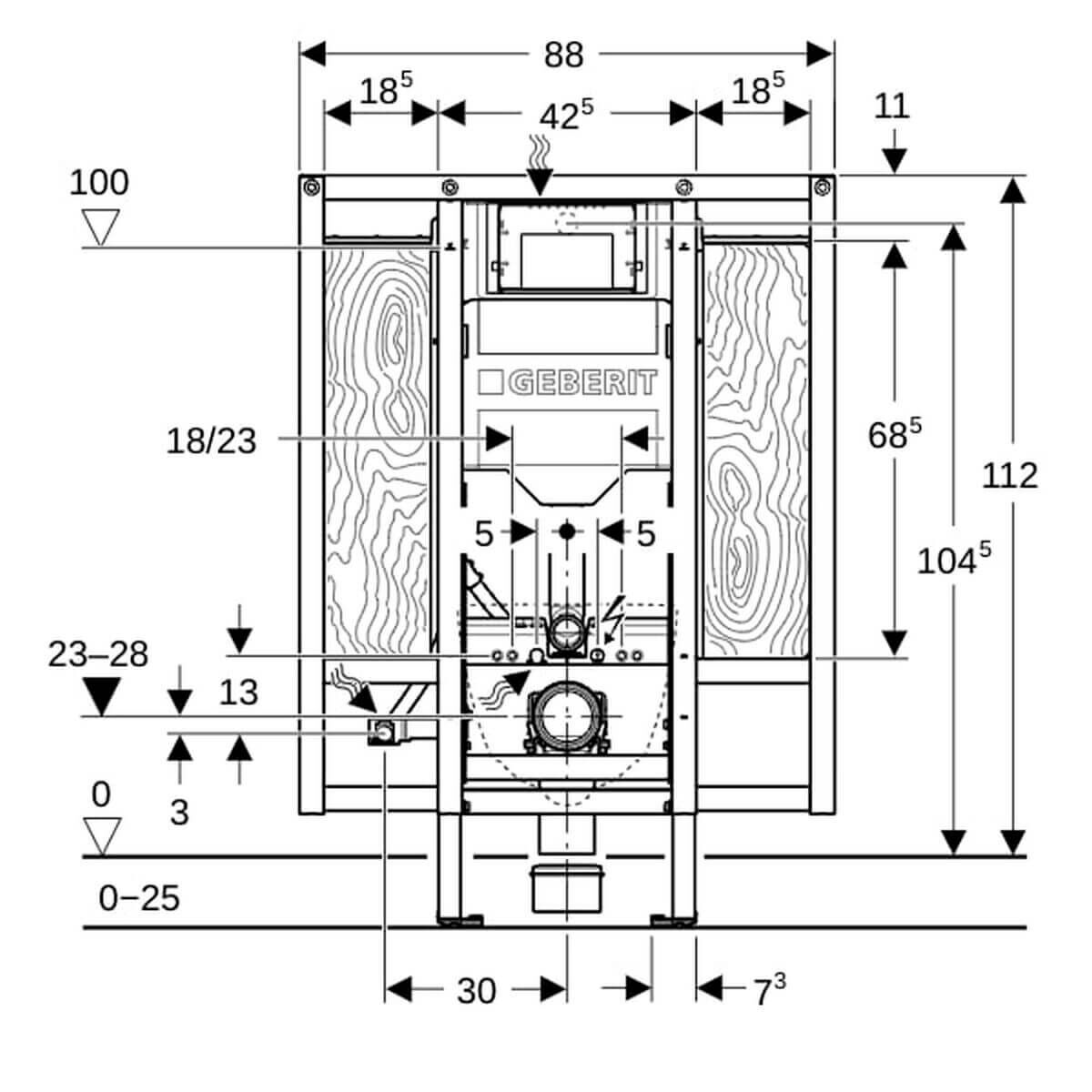 Geberit - Duofix - Wand-WC-Element Sigma 112 cm