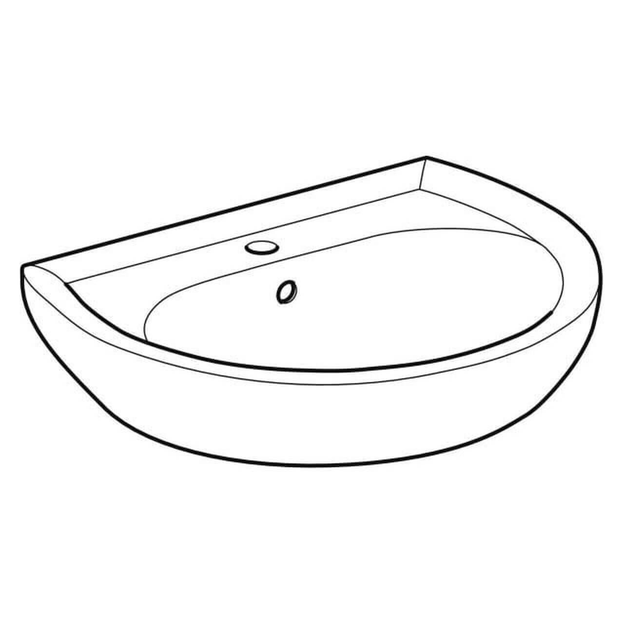 Geberit Waschtisch Renova 60 x 49 cm manhattan mit Hahnloch und Überlauf