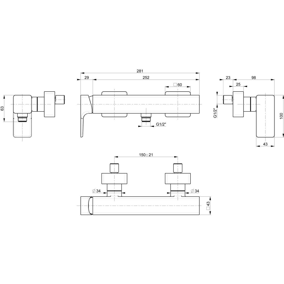 Villeroy & Boch Einhebel-Duscharmatur Subway 3.0