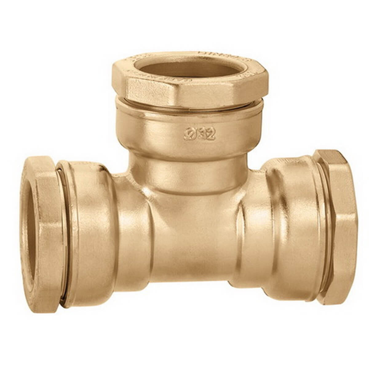 Caleffi T-Stück Ø 50 mm messing für PE-Kunststoffrohre