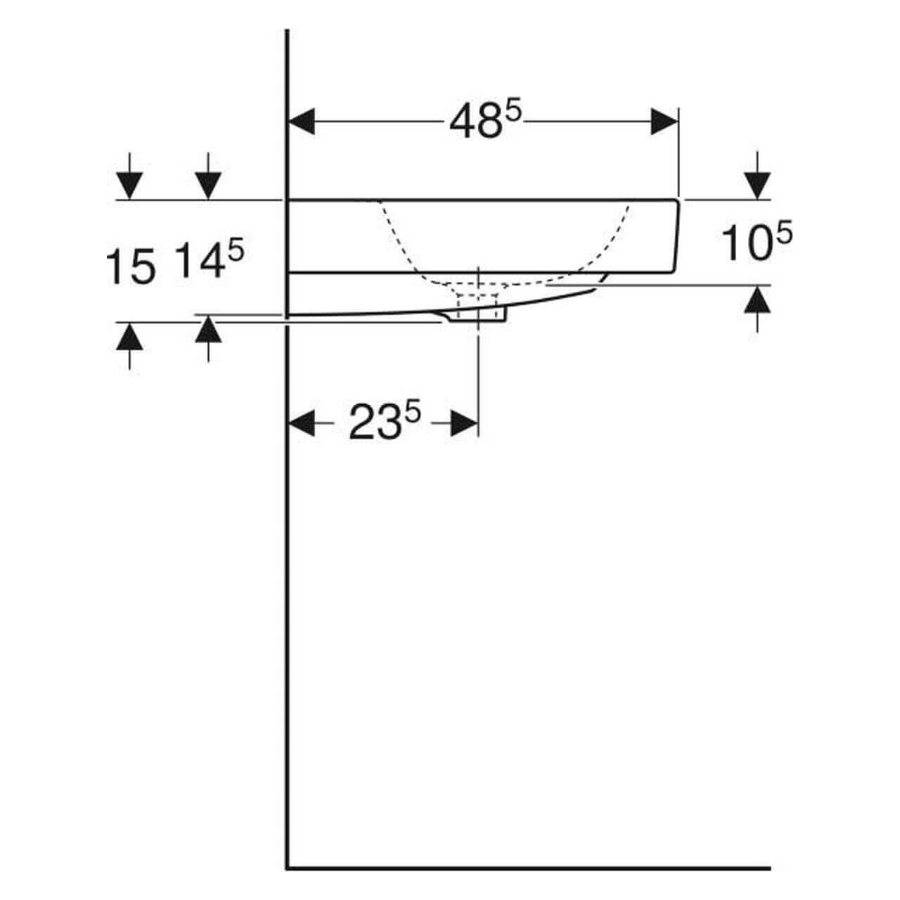 Geberit Waschtisch Icon weiß 600x150mm