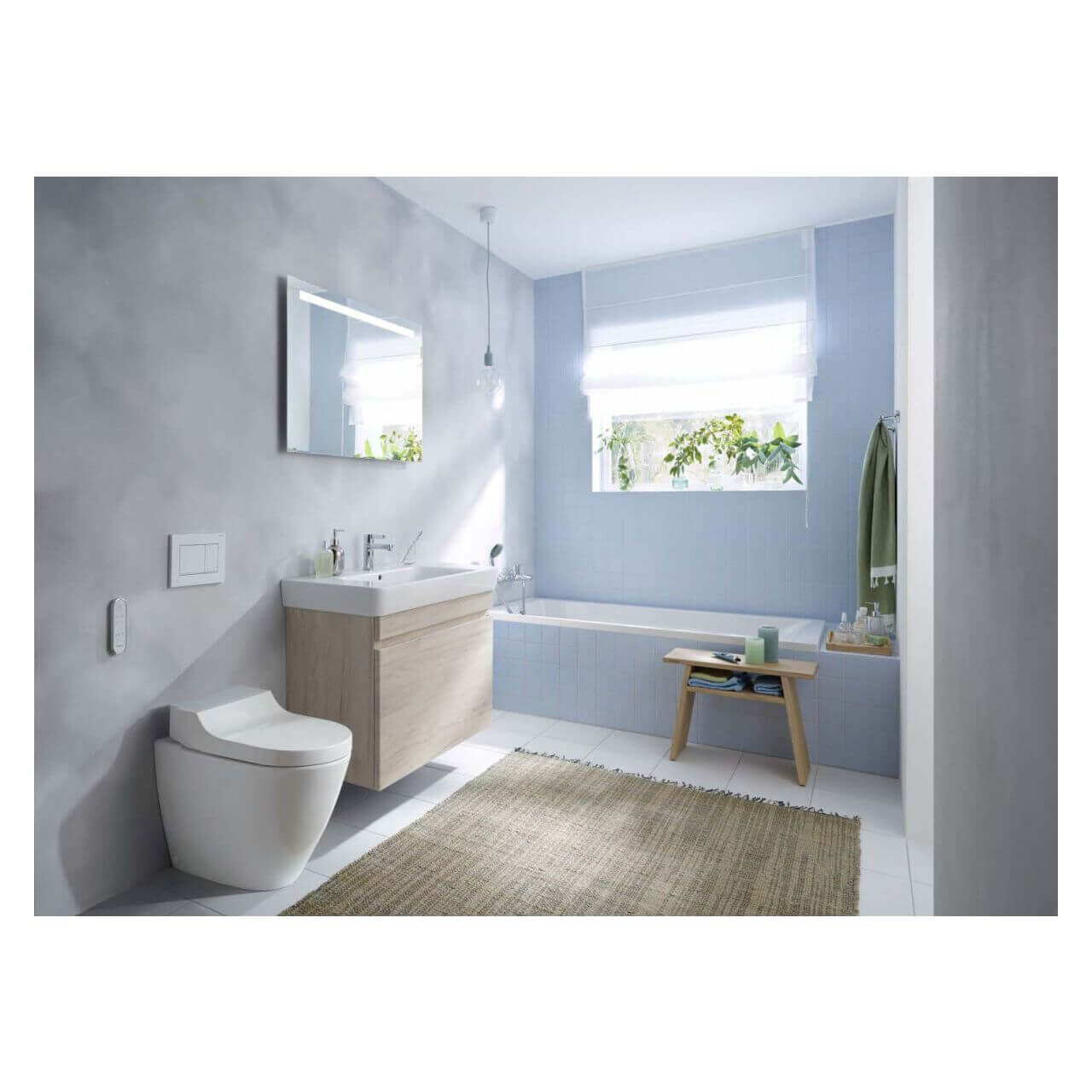 Geberit Betätigungsplatte Sigma 30 Weiß mit mattem Streifen