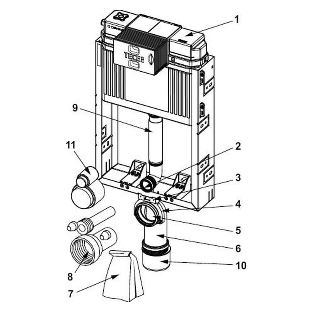 Tece WC-Modul Tecebox 1060 mm mit Spülkasten Frontbetätigung