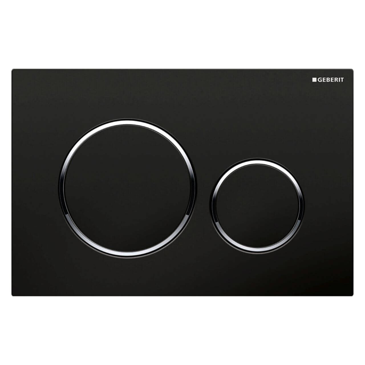 Geberit Betätigungsplatte Sigma 20 Schwarz, Ring verchromt