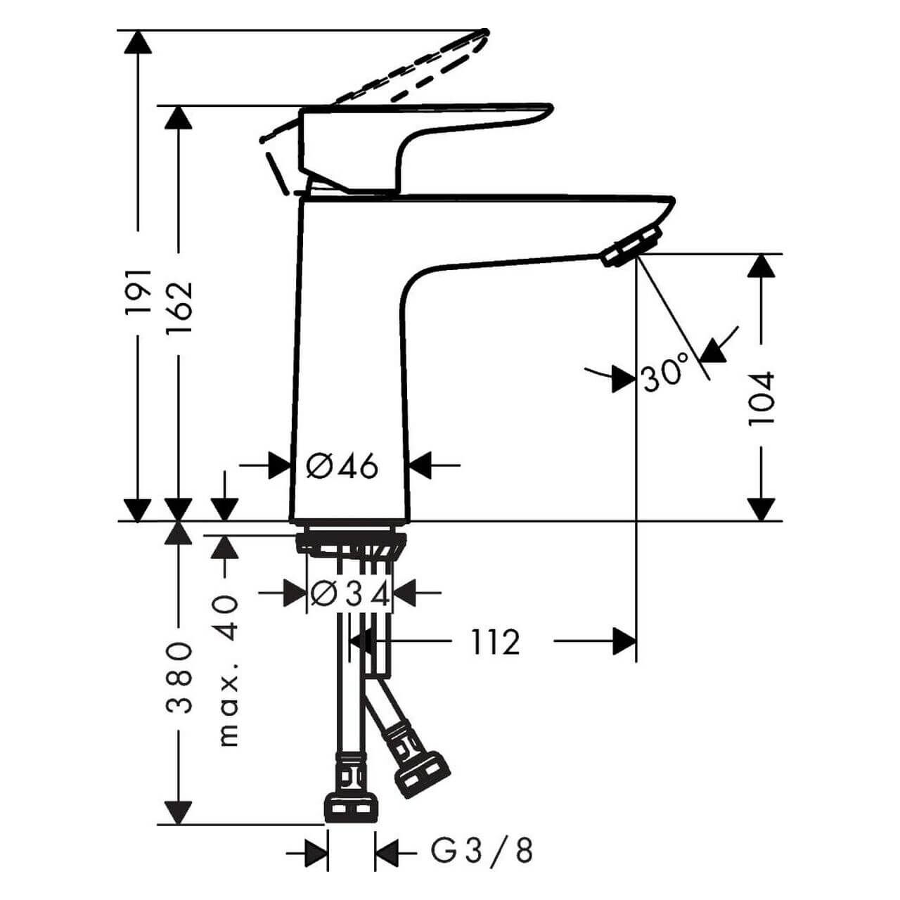 Hansgrohe Waschtischarmatur Talis E 110 Chrom