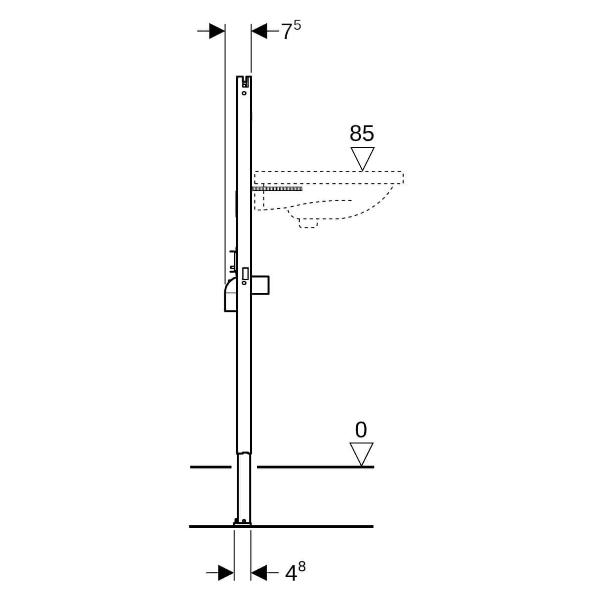 Geberit Waschtischelement Duofix Basic BH 112 cm