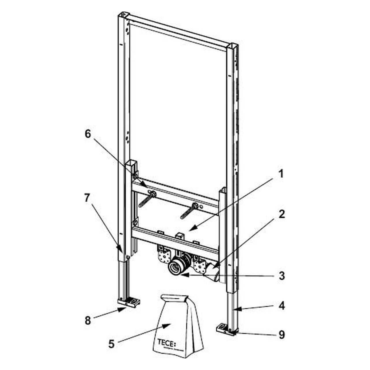 Tece Bidetmodul Teceprofil 1120 mm für Wandmontage