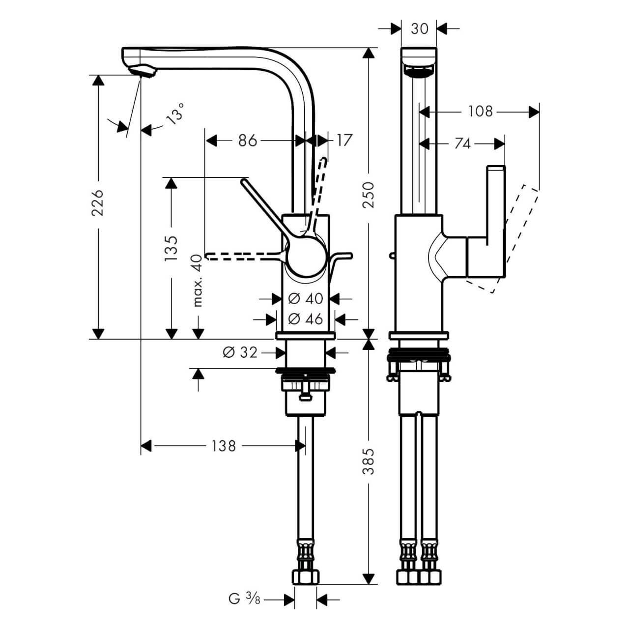 Hansgrohe Waschtischarmatur X-Like chrom