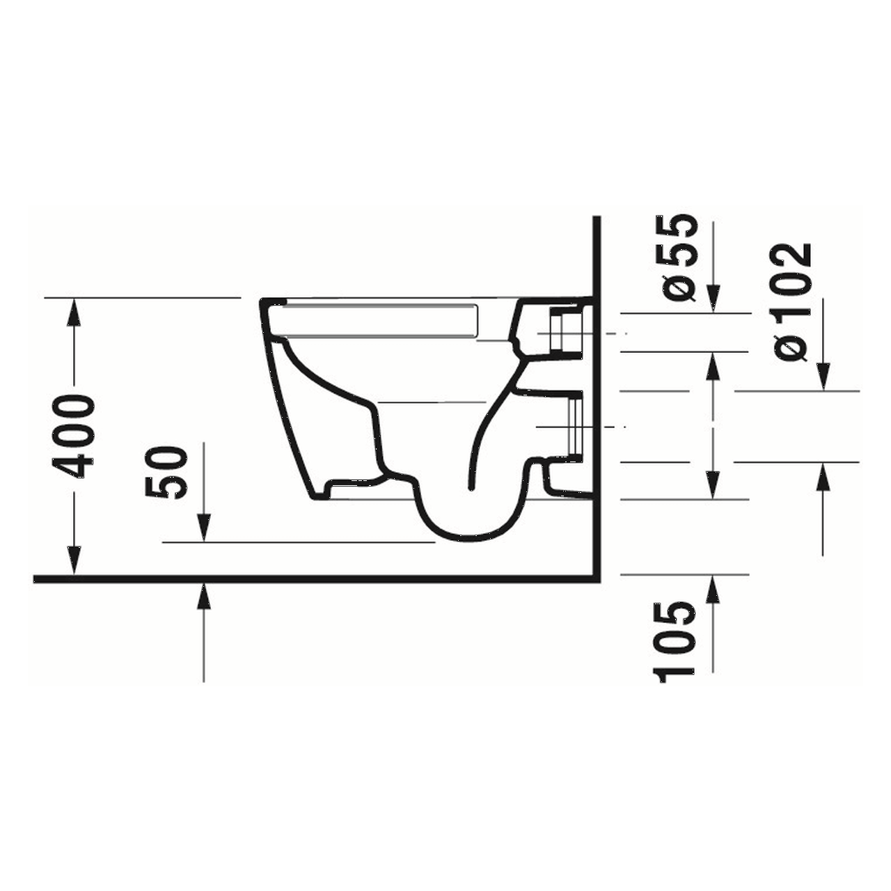 Duravit Wand-Tiefspül-WC Compact Me by Starck 37x48 cm Rimless Weiß WonderGliss (25300900001)