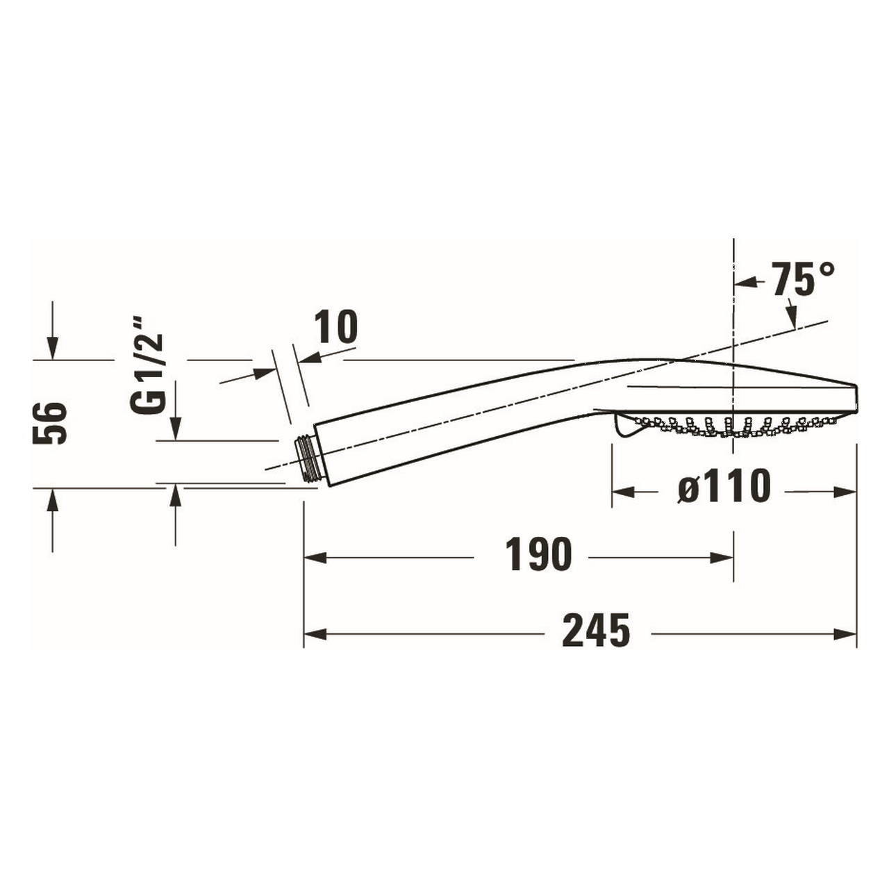 Duravit Handbrause 3jet 110 MinusFlow Chrom/Weiß 245 mm