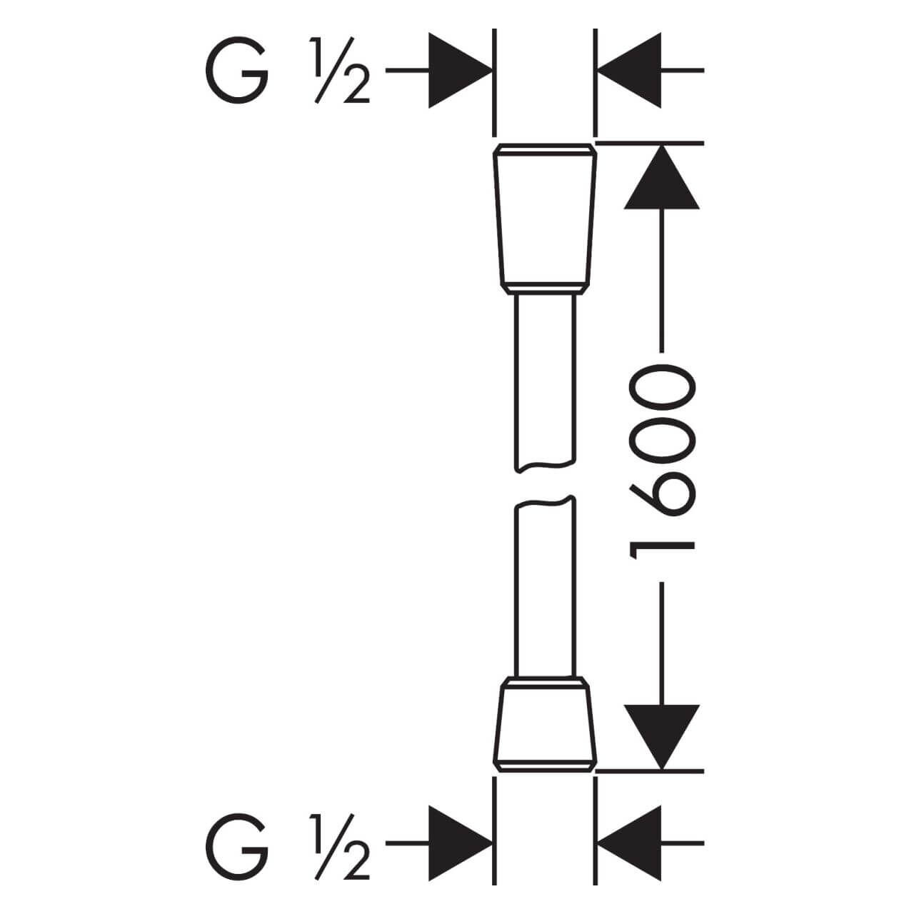 Hansgrohe Brauseschlauch Isiflex 1600 mm Schwarz