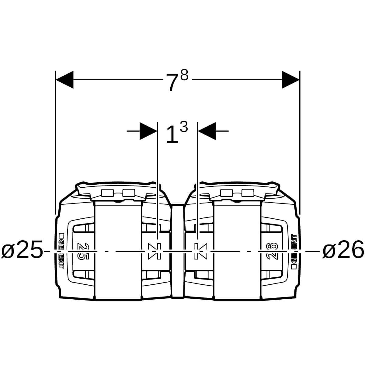 Geberit Übergang FlowFit auf Mepla Ø 25 mm