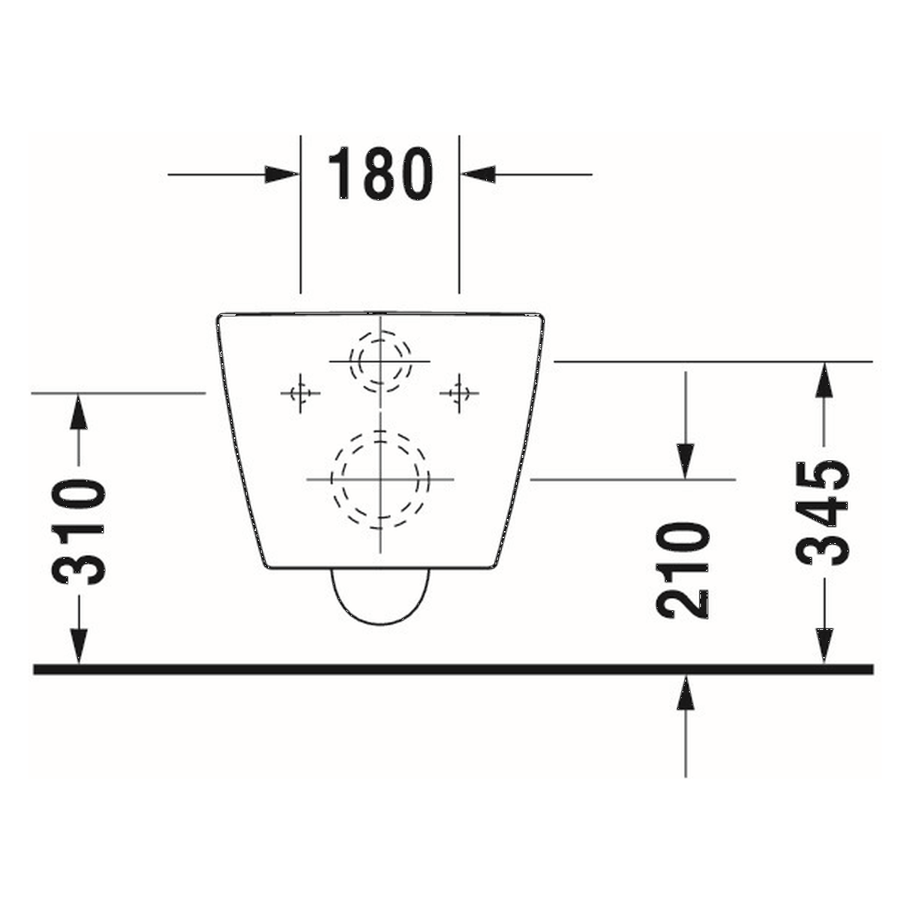 Duravit Wand-Tiefspül-WC Me by Starck, 37 x 57 cm, Rimless, Weiß, WonderGliss (25290900001)