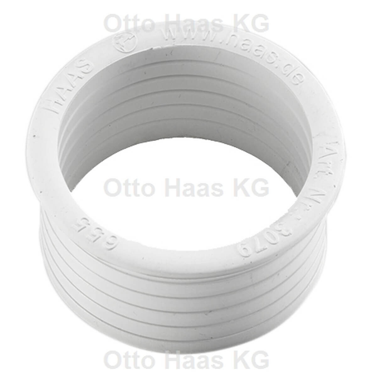 Haas Gummi-Nippel DN 50 x DN 40 26 mm hoch für Siphonrohre weiß