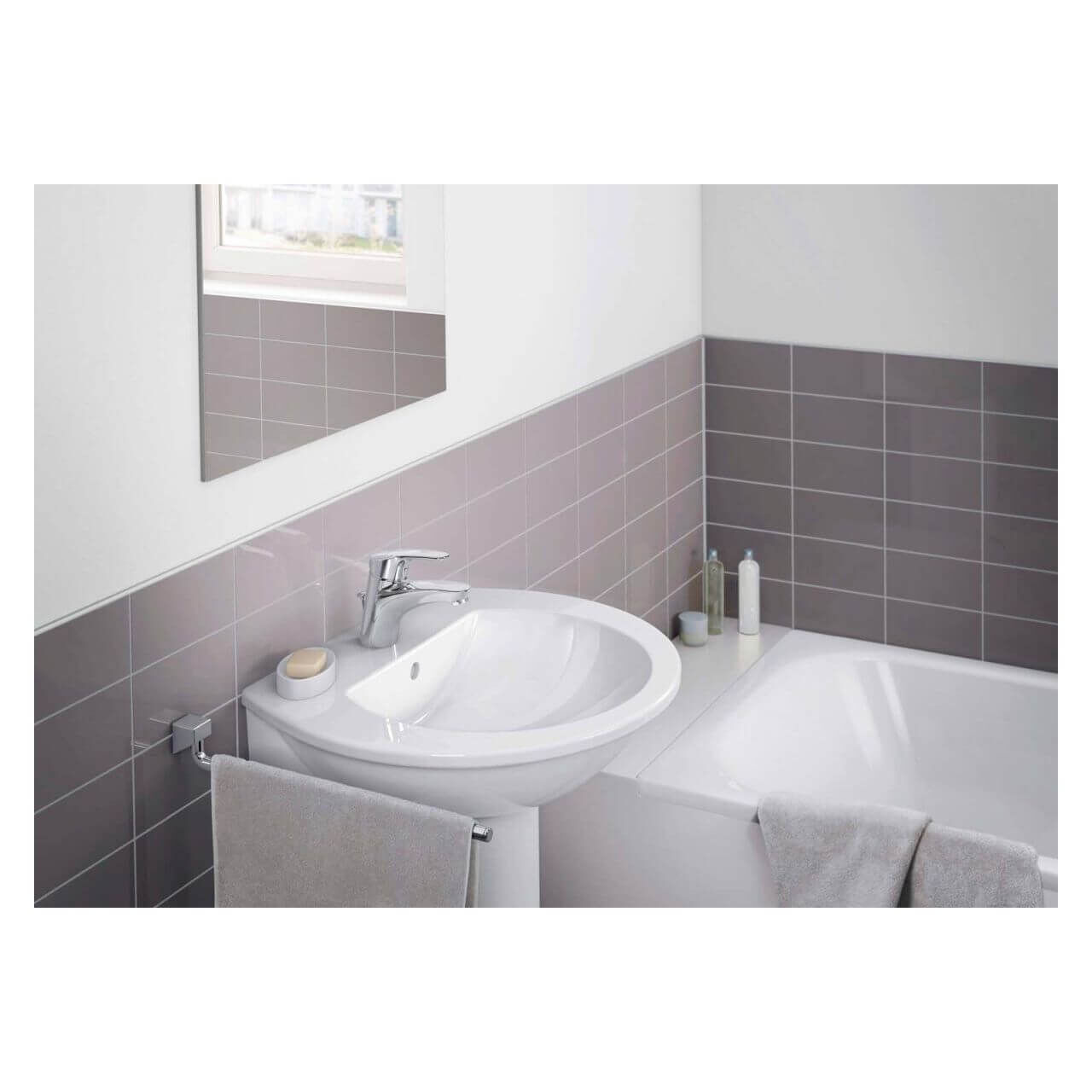 Hansa Waschtischarmatur Hansamix Chrom mit Ablaufgarnitur, verschraubter Anschluss