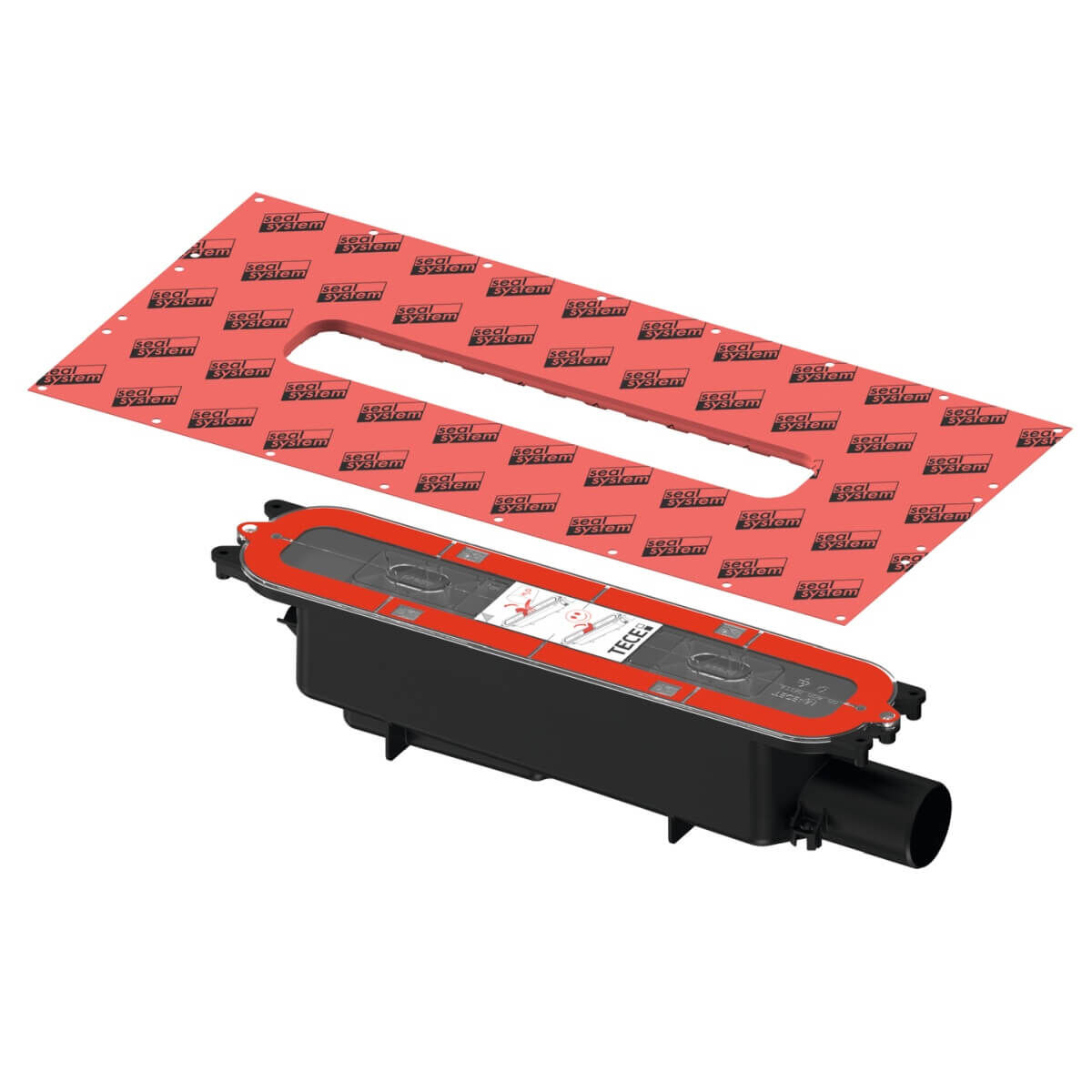 Tece Ablauf drainprofile norm Auslauf seitlich DN 50