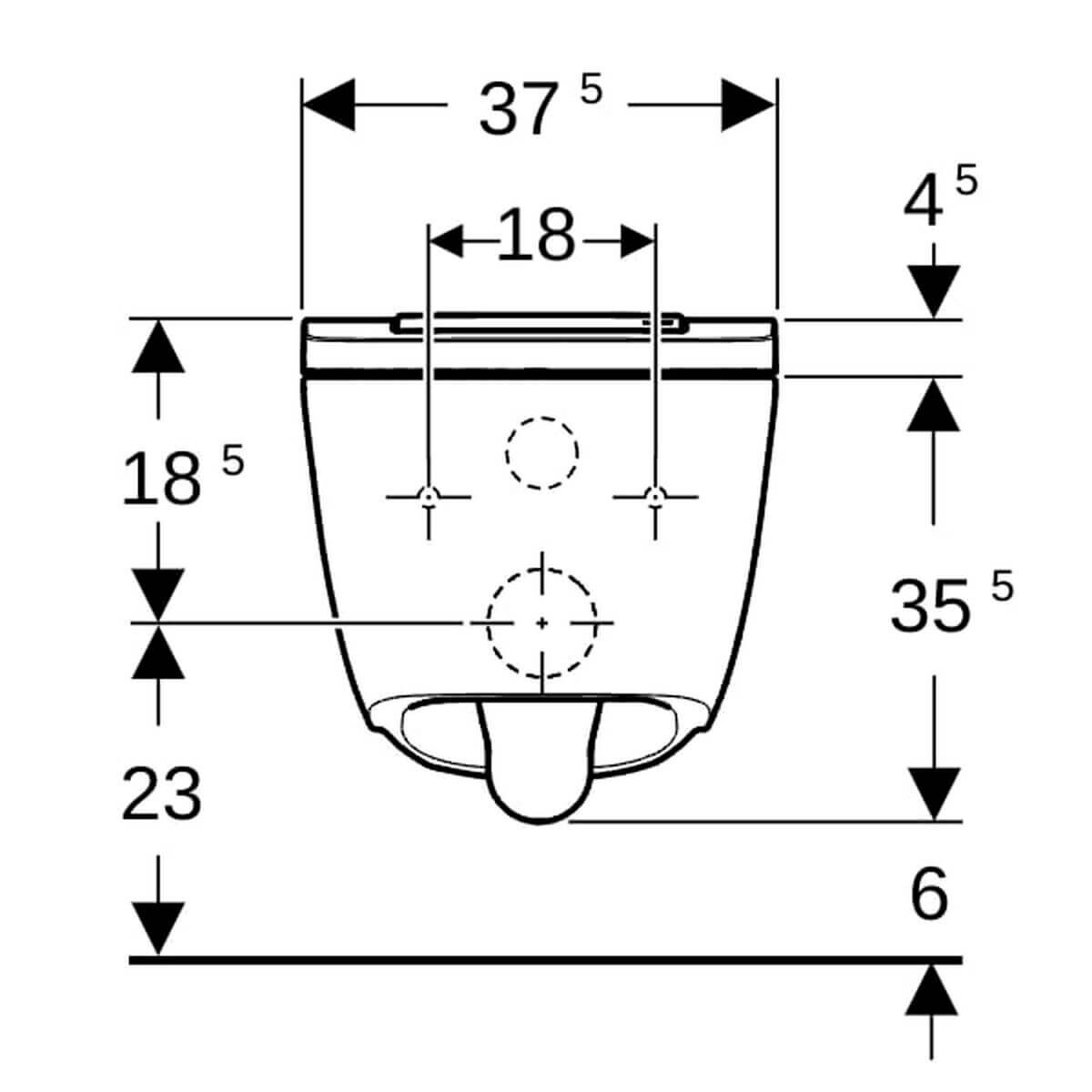 Geberit Dusch-WC AquaClean Sela Square, spülrandlos Weiß