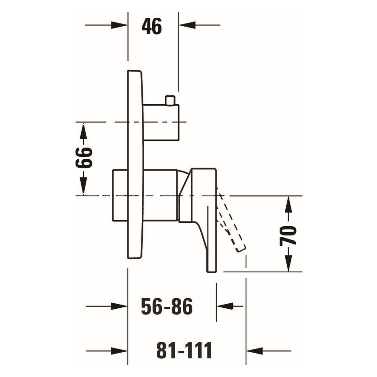 Duravit Brausearmatur Tulum UP Schwarz Matt 2 Verbraucher (TU4210012046)