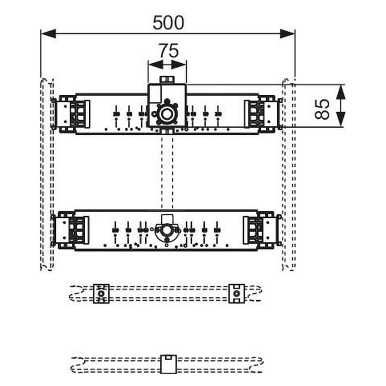 Tece Urinal-Anschlusseinheit Teceprofil Spülergehäuse U1