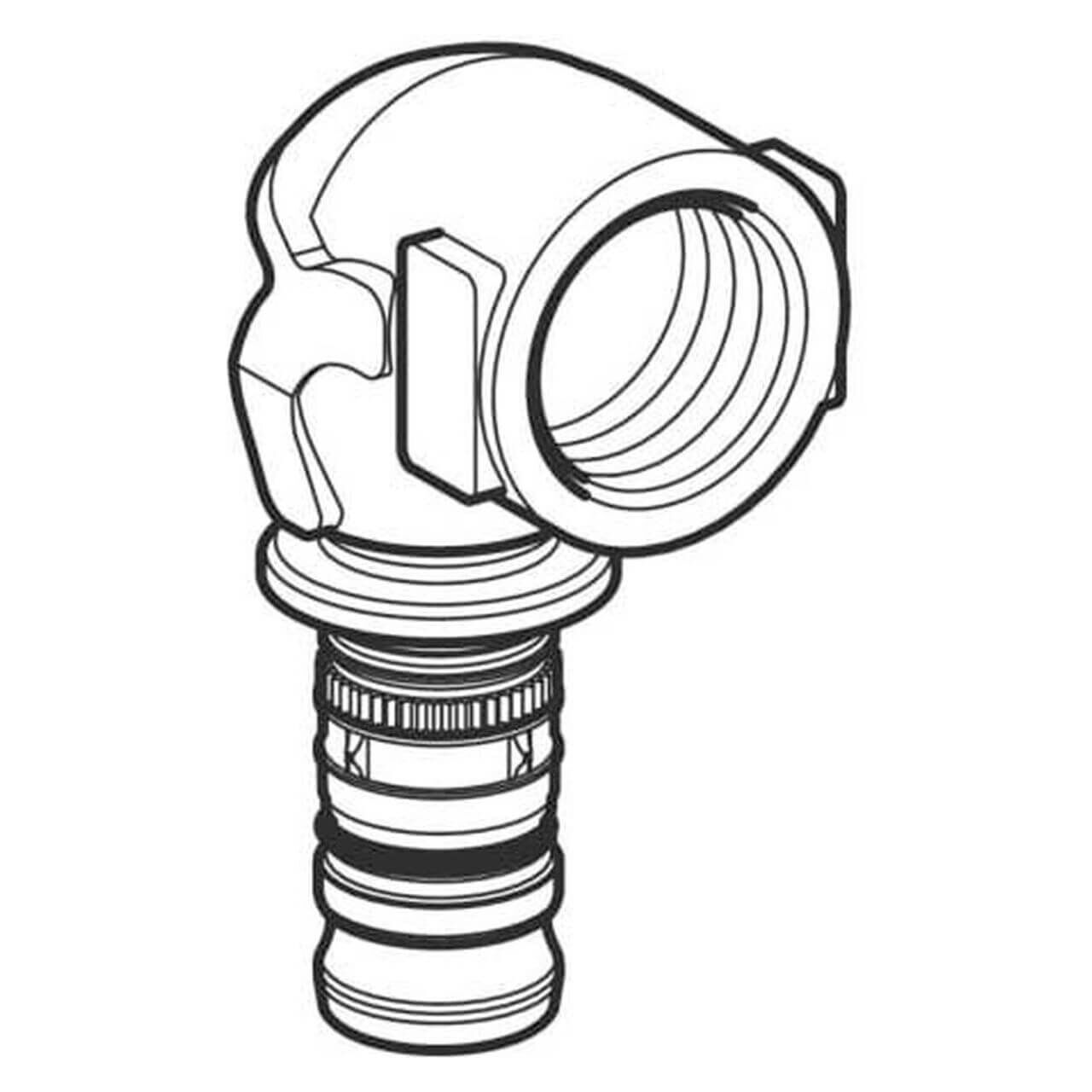 Geberit Übergangsbogen Mepla Ø 26 mm x Rp 3/4 90° mit IG Rotguss