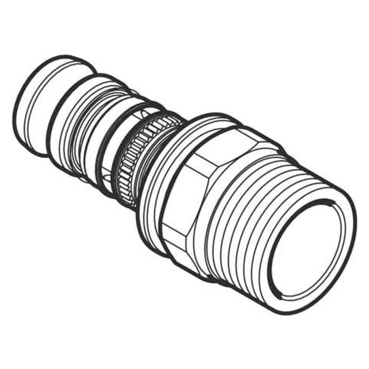 Geberit Übergang Mepla Ø 20 mm x R 1/2 mit AG Rotguss