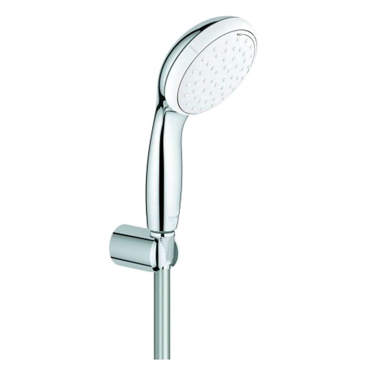 GROHE Handbrause-Set Tempesta 100 II | Wandhalter starr | 2 Strahlarten | Chrom | Schlauch 125 cm