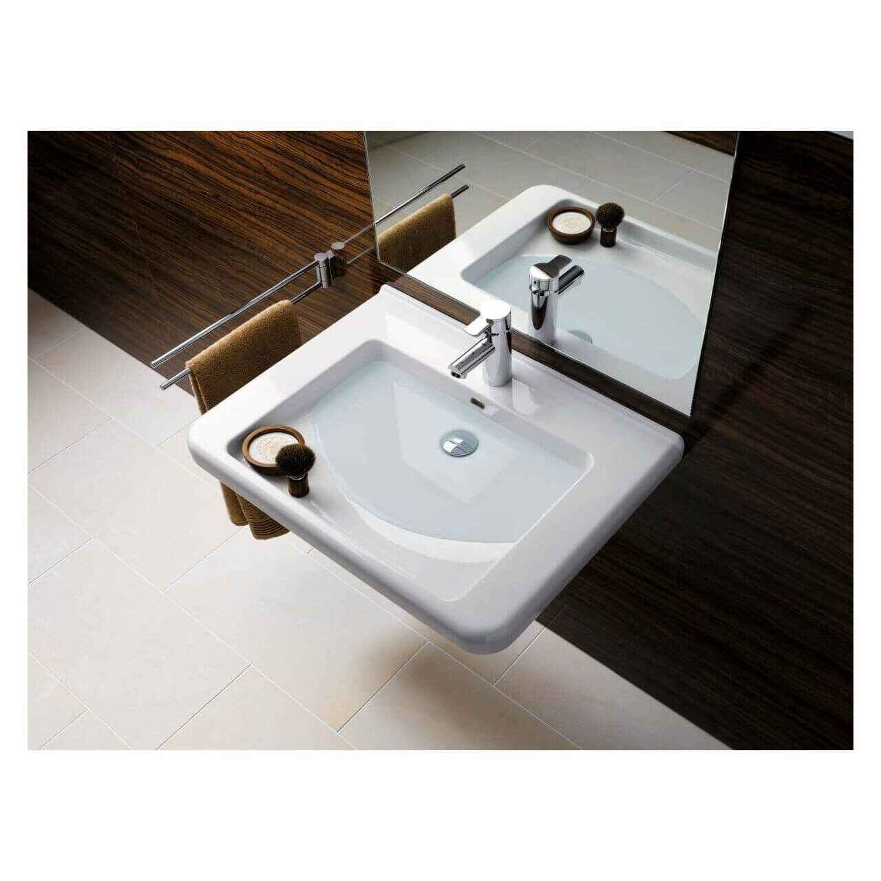 Geberit Waschtisch Renova Compact 60 x 37 cm weiß mit Hahnloch und Überlauf