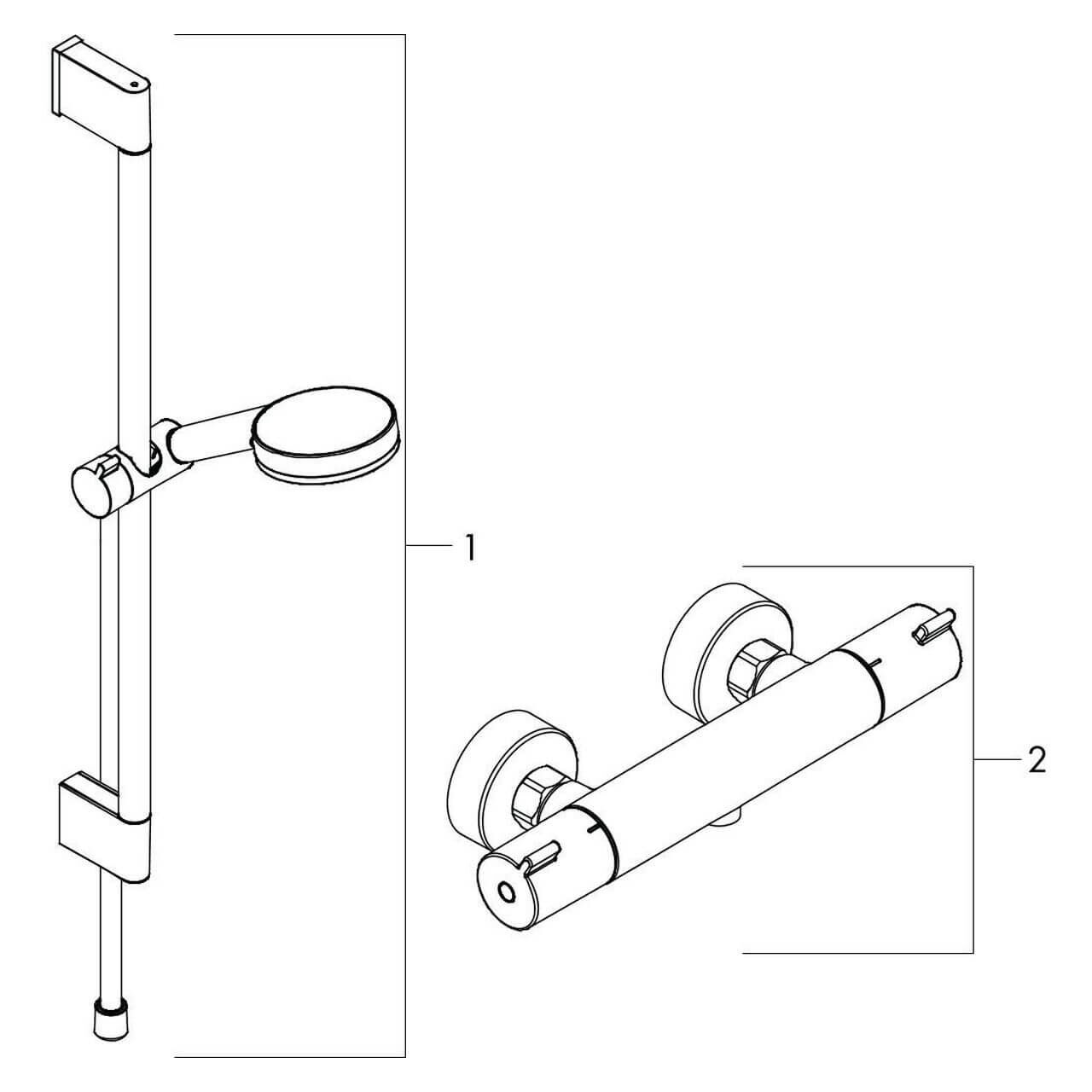Hansgrohe Brausegarnitur Crometta mit Ecostat 1001 CL (27813400)