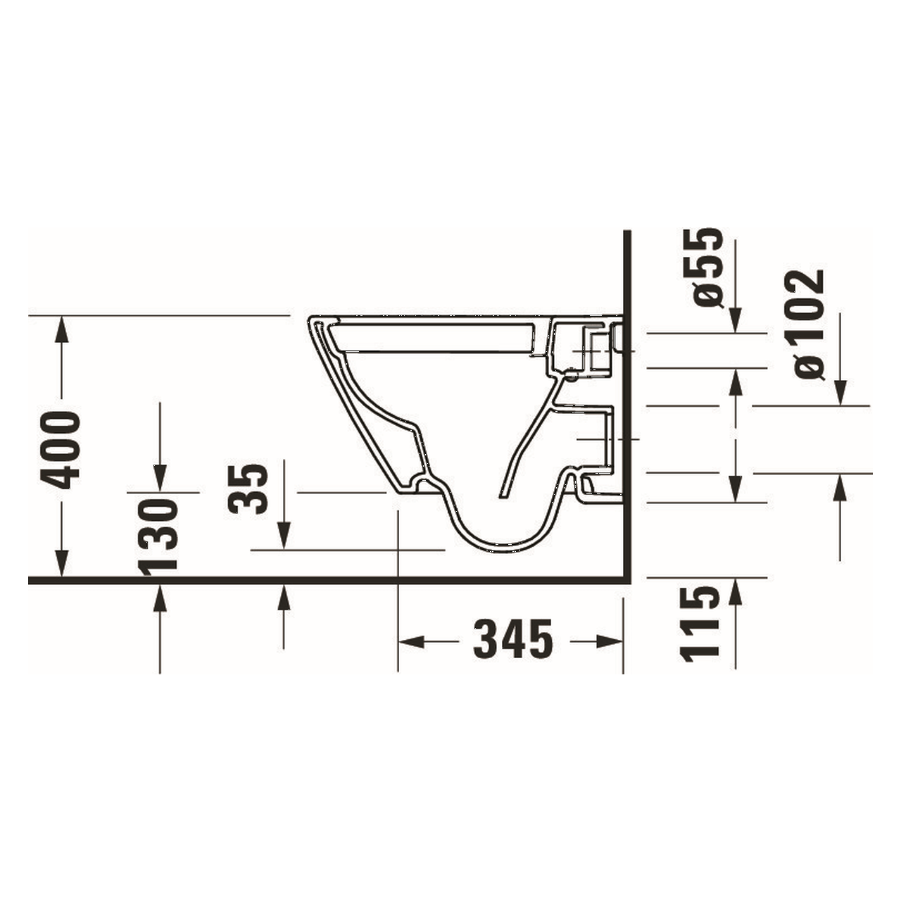 Duravit Wand-Tiefspül-WC Compact D-Neo 37x48 cm Rimless Weiß