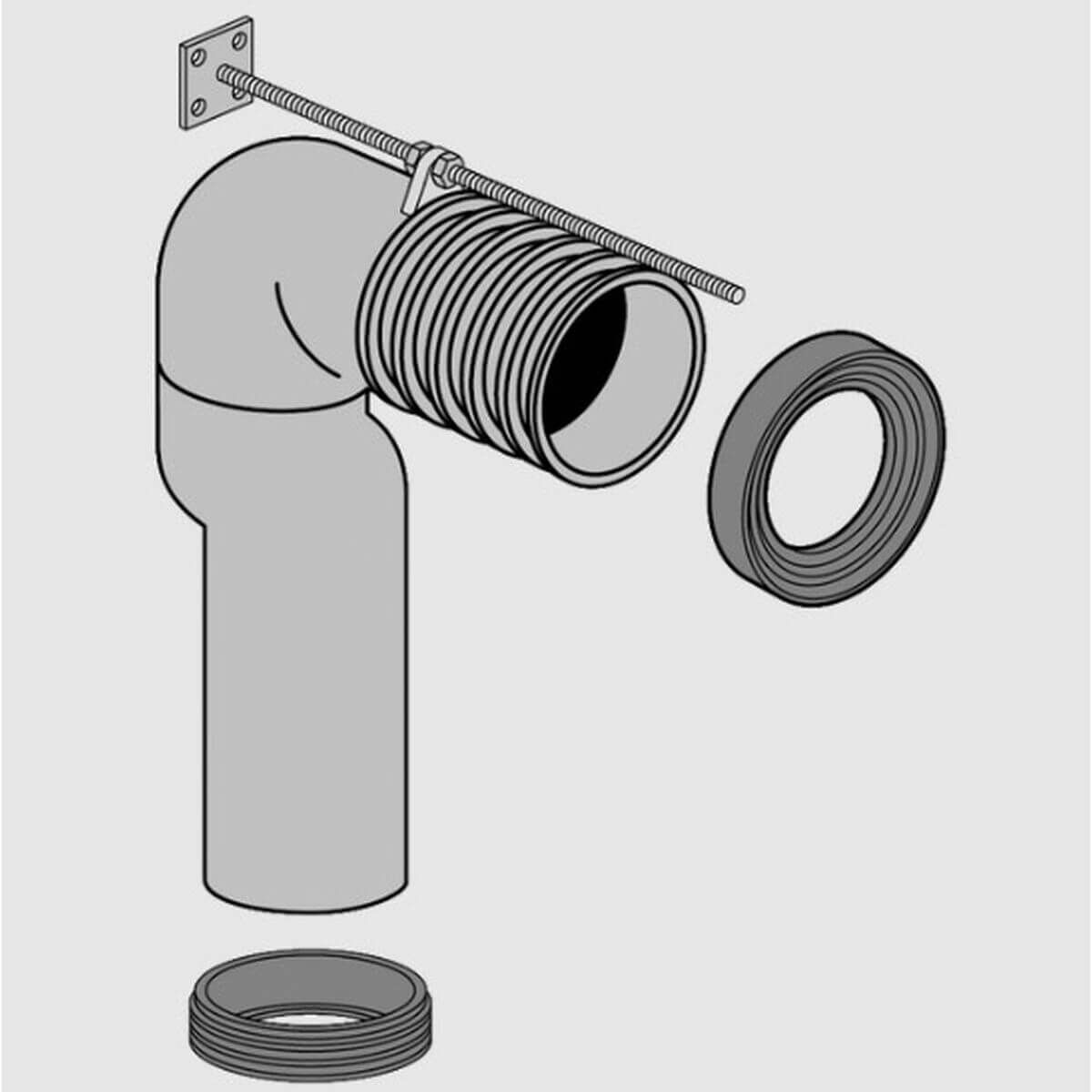 Villeroy & Boch Vario-Abflussbogen 90° für WC Montage 75-185 mm