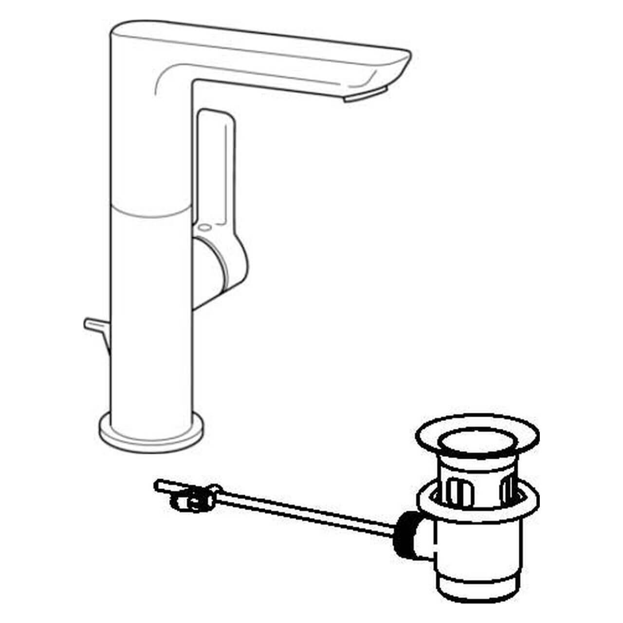 Hansa Waschtischarmatur Hansaligna Chrom DN 15 mit Ablaufgarnitur