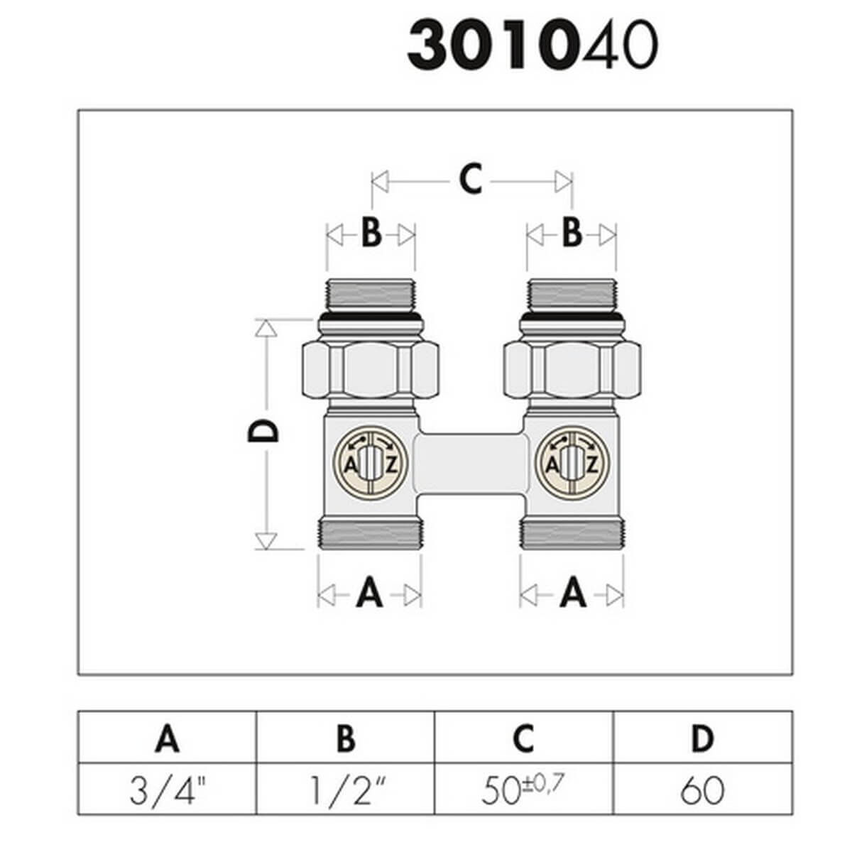 Caleffi Hahnblock Messing