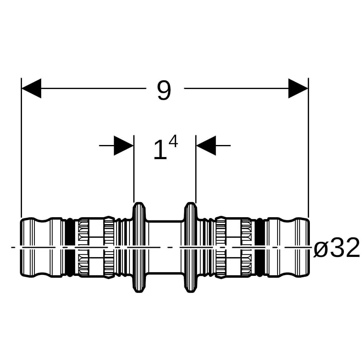 Geberit Kupplung Mepla Ø 32 mm PVDF