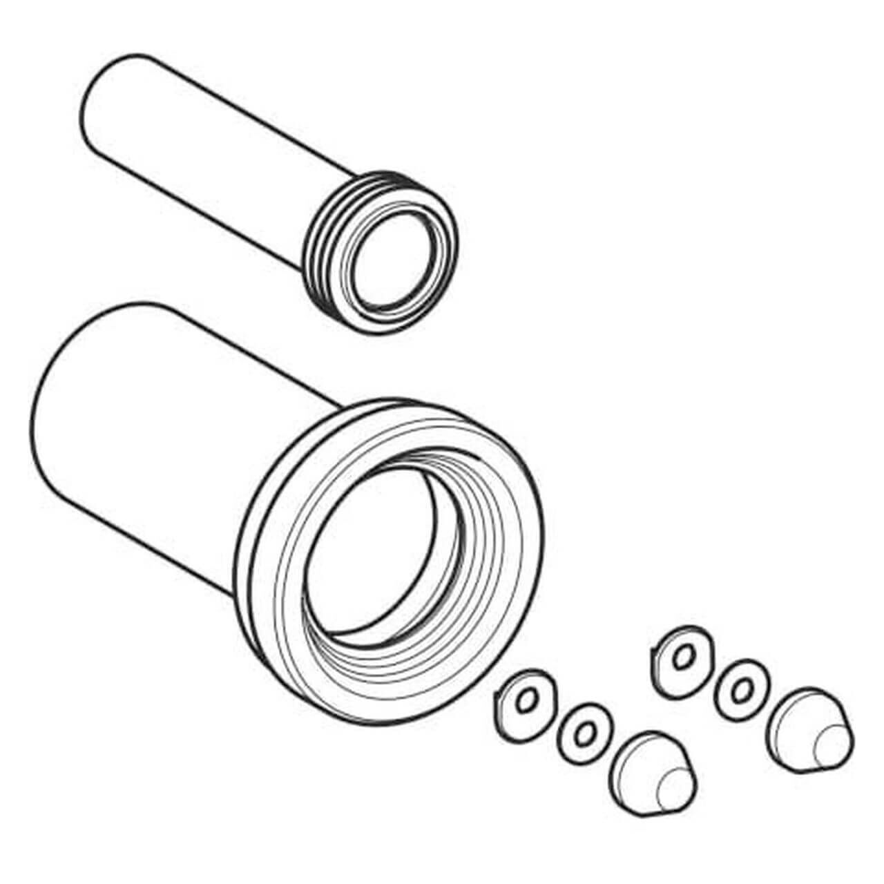 Geberit Anschlussgarnitur Ø90 mm 300 mm für Wand-WC