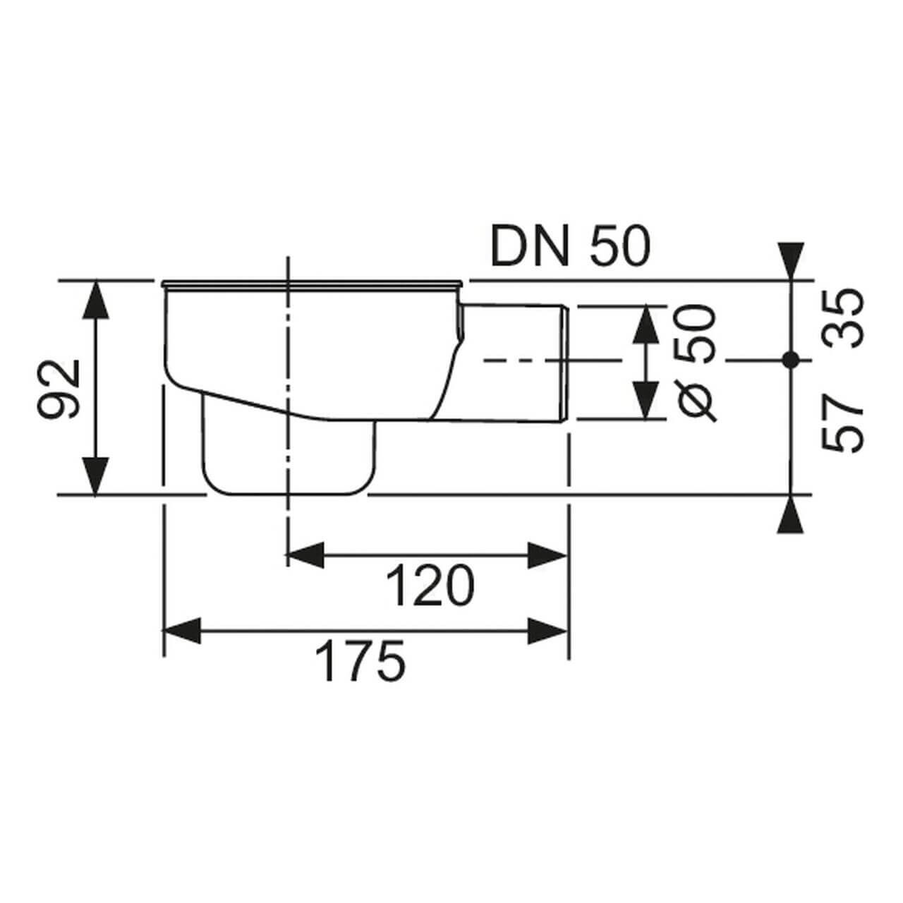 Tece Ablaufmodul Tecedrainline DN 50 seitlich