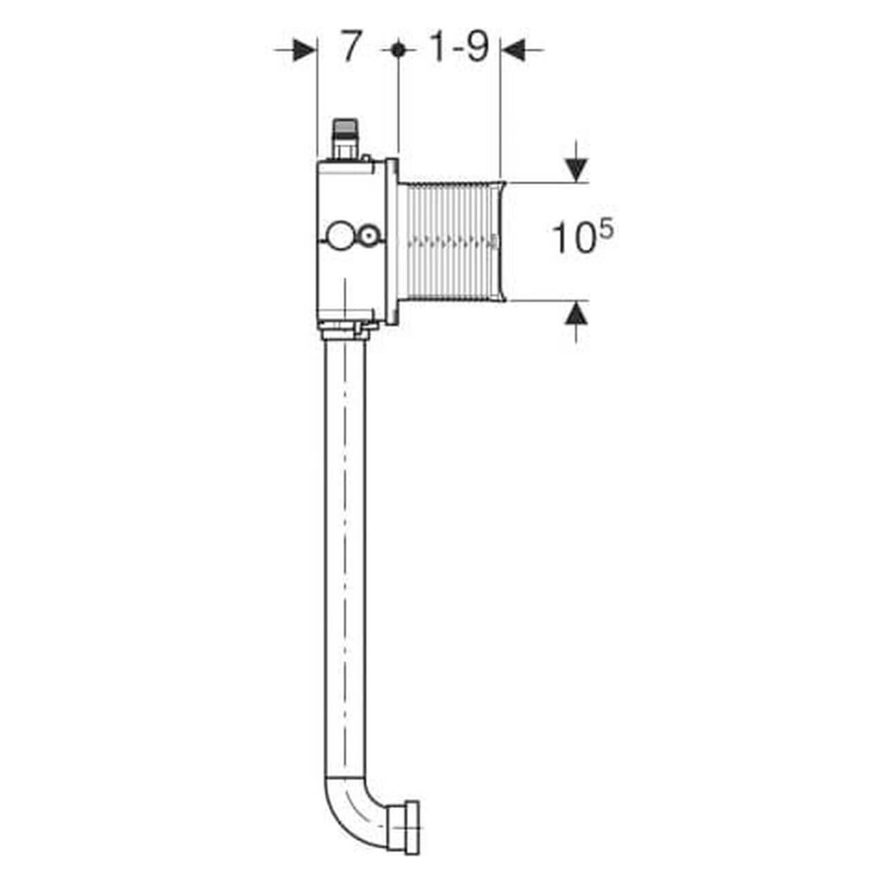 Geberit Rohbauset für Urinalsteuerung mit Spülrohr, UP-Montage