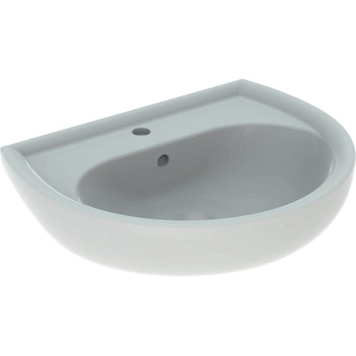 Geberit Waschtisch Renova 60 x 49 cm pergamon mit Hahnloch und Überlauf