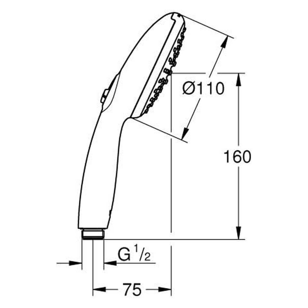 Grohe Handbrause Tempesta 110 mit 2 Strahlarten Chrom (2759730E)