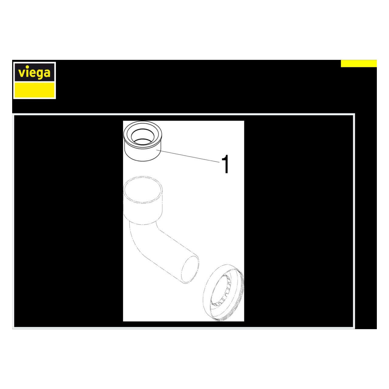 Viega Anschlussbogen 3228 DN 50 x 50 x 125 mm für Urinalbecken Weiß