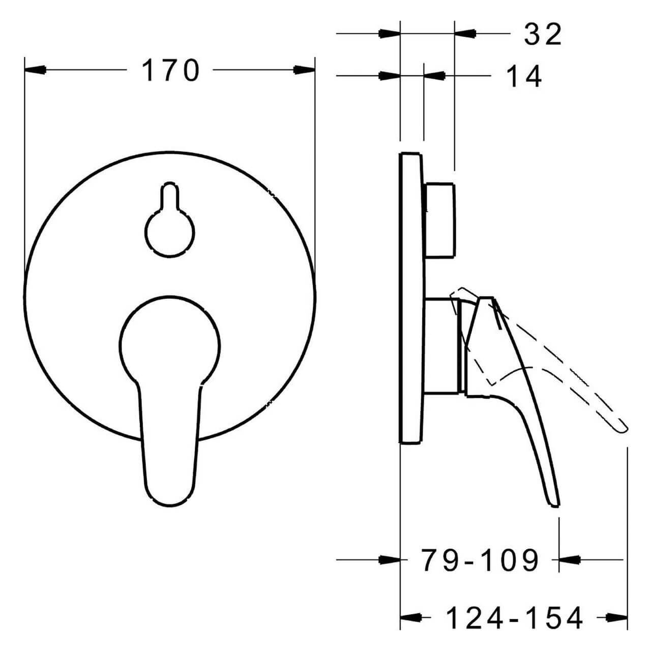 Hansa Badarmatur Hansamix Chrom, UP-Wannen-Einhebelmischer Fertigmontageset