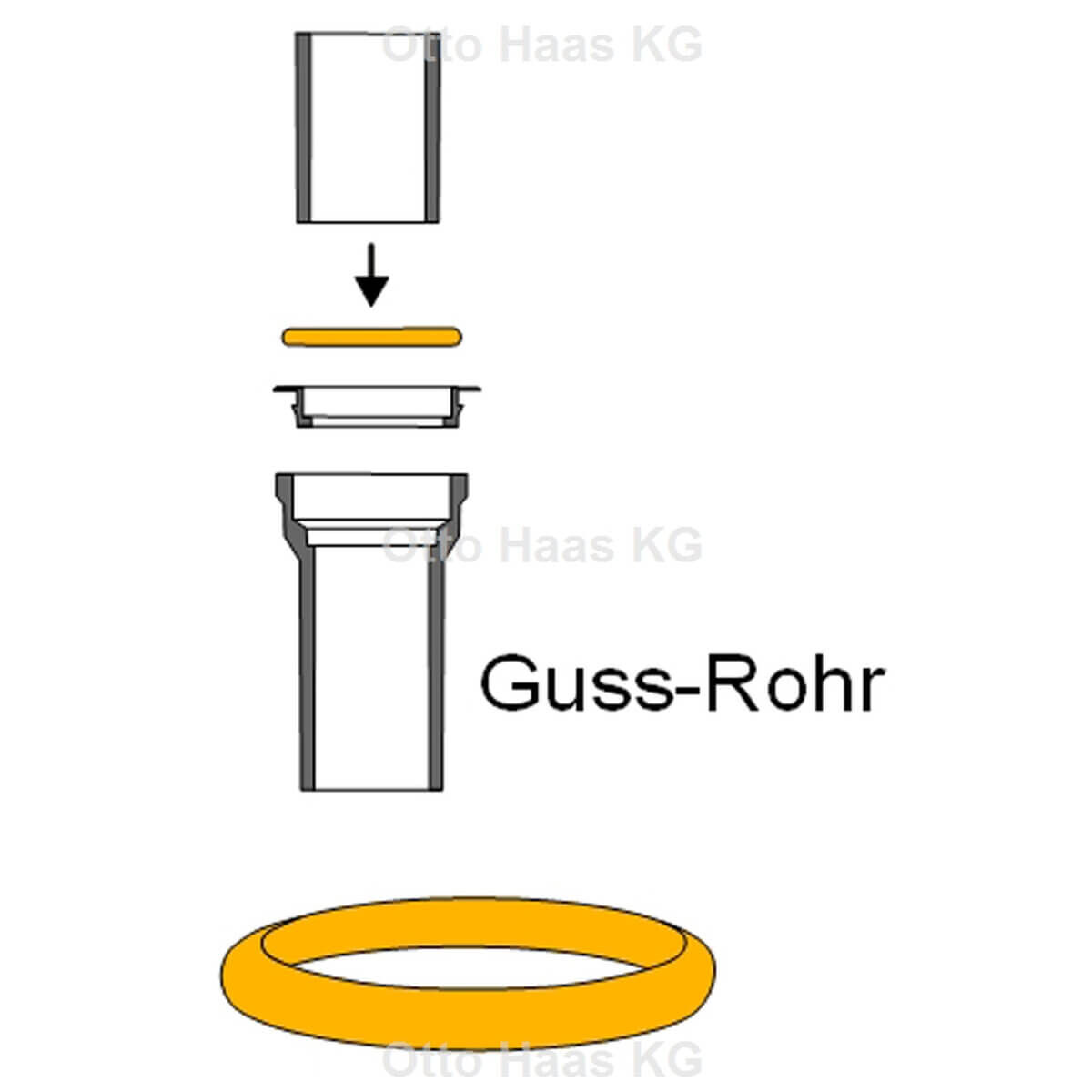 Haas Gummi-Rollring A-50 DN 50 48 x 10,4 mm schwarz