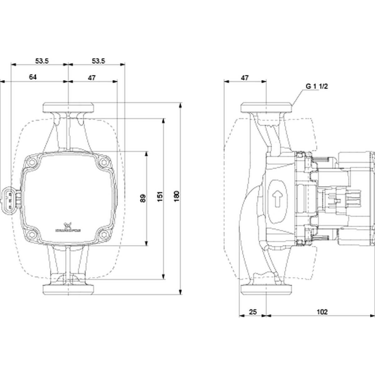 Grundfos Umwälzpumpe ALPHA1 GO 32-40 - 180 mm 230 V | Nr. 93074198