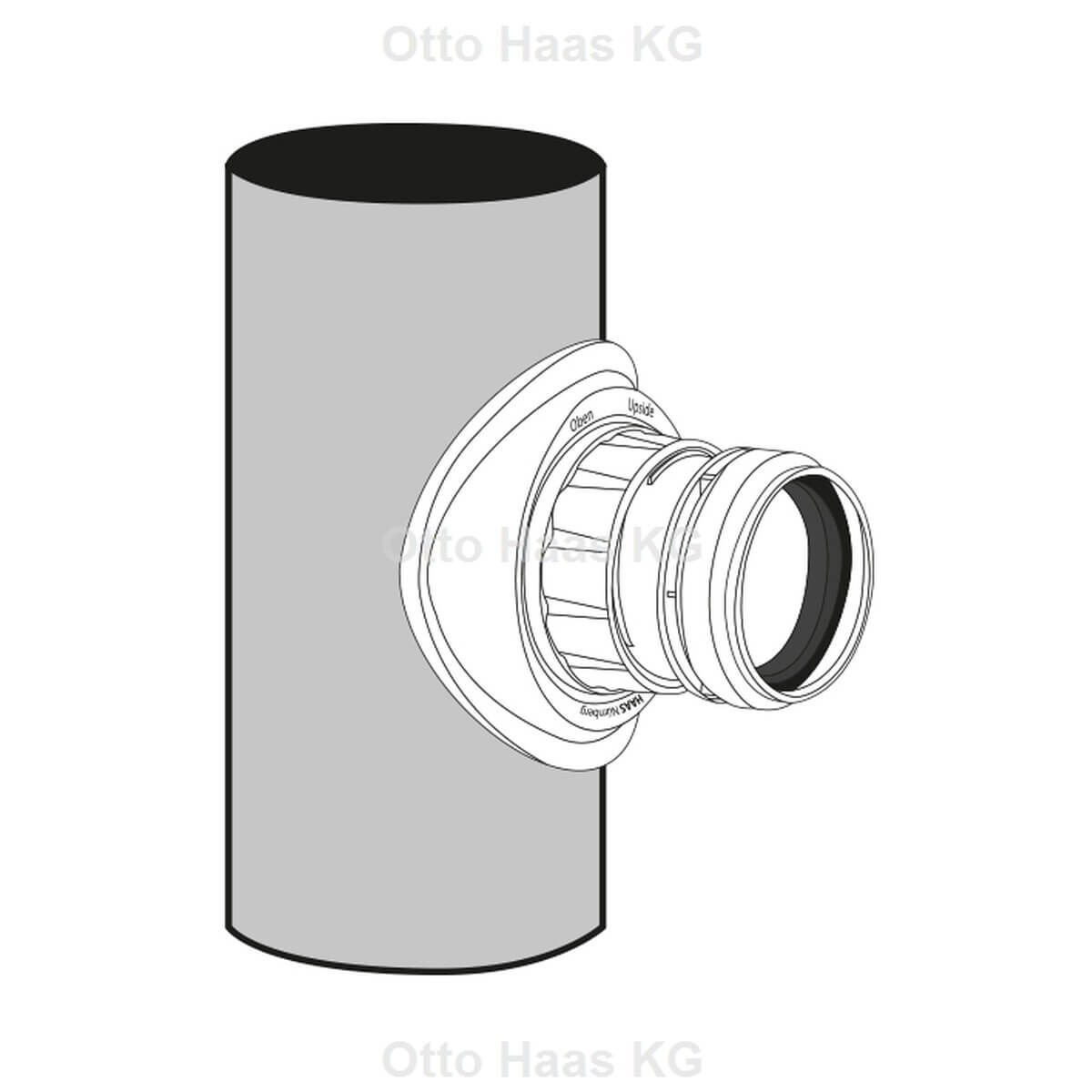 Haas OHA-Easy-Fix Isabel DN 110 x 50 mm DIN 4102-B2 grau für Abwasserleitung