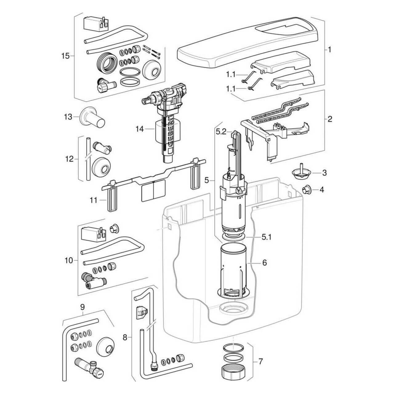 Geberit - Aufputz-Spülkasten - AP140 2-Mengen-Spülung Bahamabeige