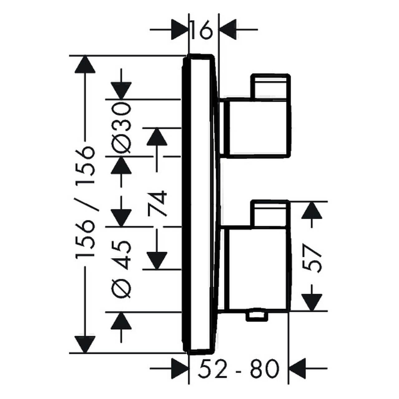 Hansgrohe Unterputz-Thermostat Ecostat Chrom für 2 Verbraucher