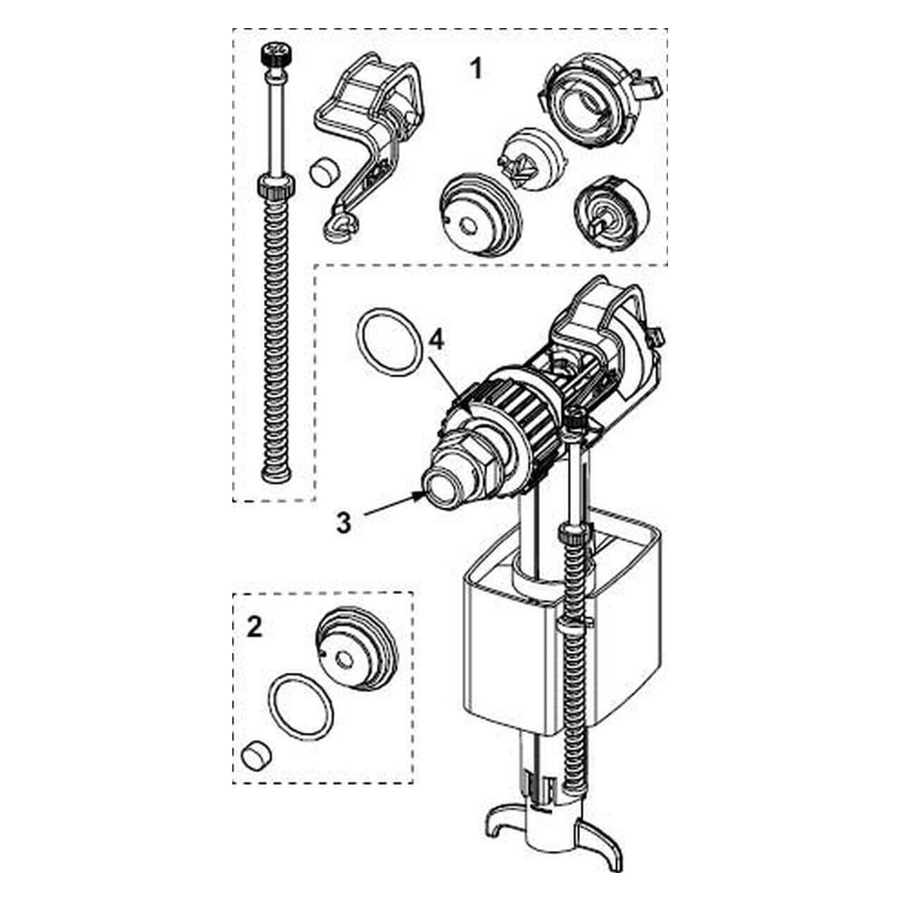 Tece Füllventil F10 Universal für Uni-Spülkasten