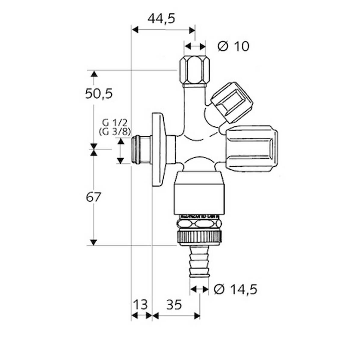 Schell Kombinations-Eckventil COMFORT chrom